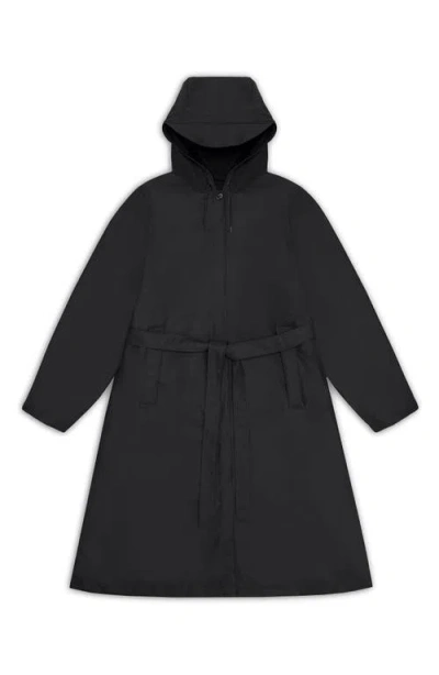 Rains Waterproof A-line Long Raincoat In Black