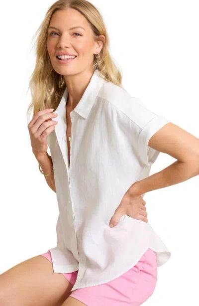 Tommy Bahama Coastalina Linen Dolman Sleeve Button-up Shirt In White