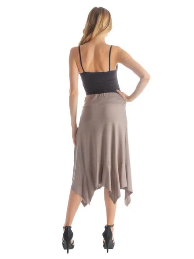 24seven Comfort Apparel Knee Length Elastic Waist Handkerchief Skirt In Gray