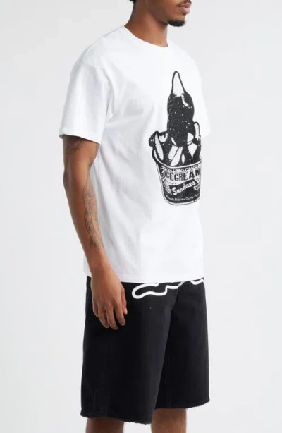 Icecream Gleam Embellished T-shirt In White