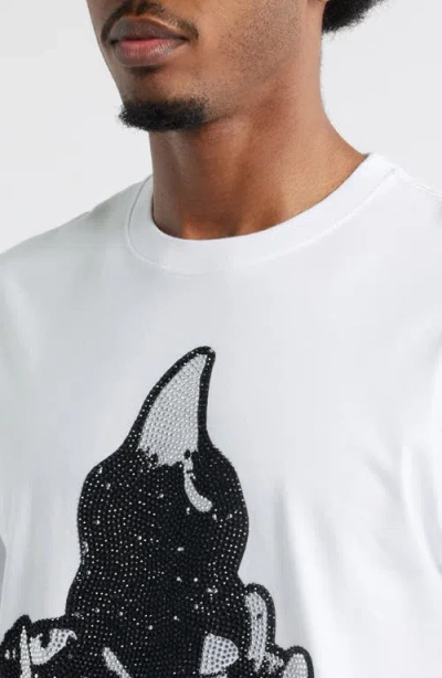 Icecream Gleam Embellished T-shirt In White
