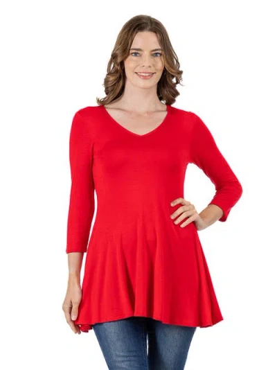 24seven Comfort Apparel V-neck Sleeveless Maxi Dress With Belt In Red