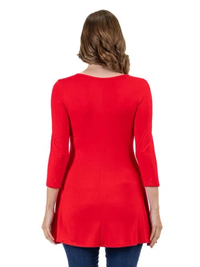 24seven Comfort Apparel V-neck Sleeveless Maxi Dress With Belt In Red