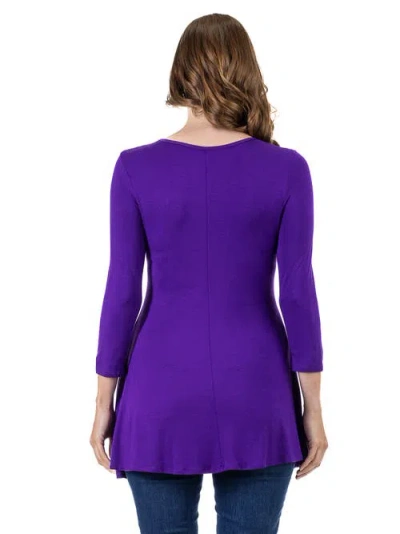 24seven Comfort Apparel V-neck Sleeveless Maxi Dress With Belt In Purple