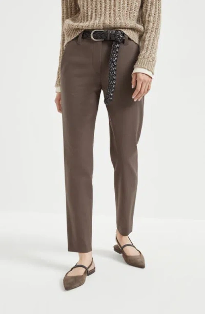 Brunello Cucinelli Slim Trousers In Gray