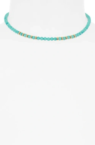 Ettika Turquoise Bead Choker Necklace In Blue