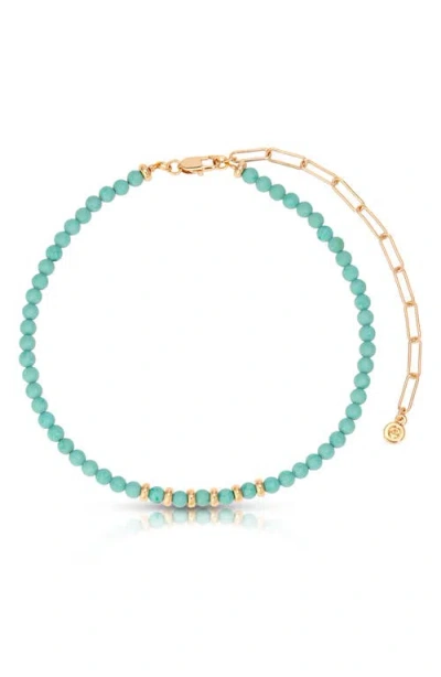 Ettika Turquoise Bead Choker Necklace In Blue