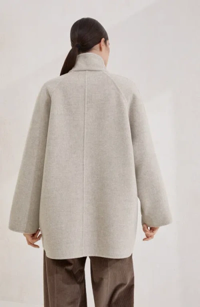 Brunello Cucinelli Hand-finished Caban Jacket In Gray