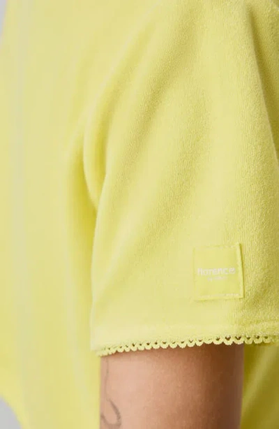 Florence By Mills Terry Cloth Crop Snap-up Shirt In Yellow