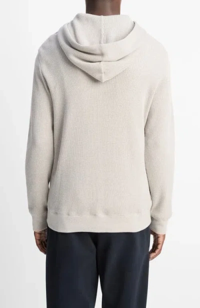 Vince Mouline Thermal Pima Cotton Hoodie In Gray