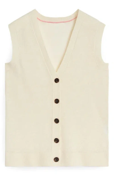 Boden Linen Slub Knit Sweater Vest In Neutral