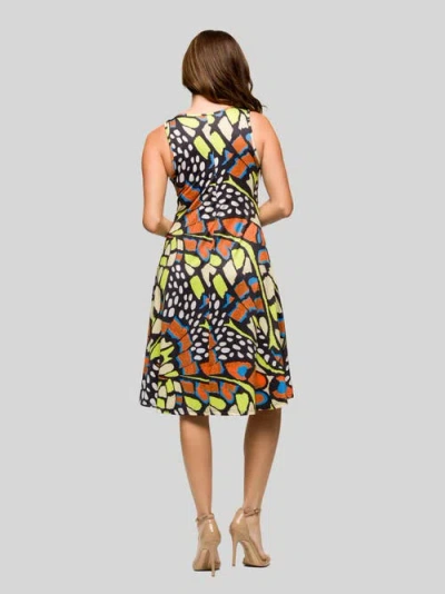 24seven Comfort Apparel Maternity Butterfly Print Sleeveless Knee Length Tank Swing Dress In Multi