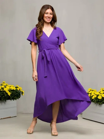 24seven Comfort Apparel V-neck Sleeveless Maxi Dress With Belt In Black