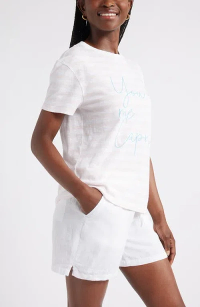 Caslonr Caslon(r) Stripe Embroidered Script Cotton Graphic T-shirt