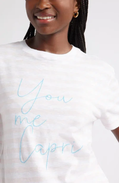 Caslonr Caslon(r) Stripe Embroidered Script Cotton Graphic T-shirt