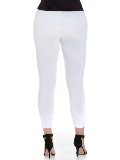 24seven Comfort Apparel Plus Size Comfortable Ankle Length Leggings In White