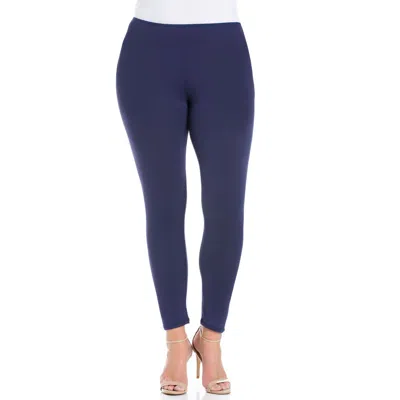 24seven Comfort Apparel Stretch Ankle Length Leggings In Blue