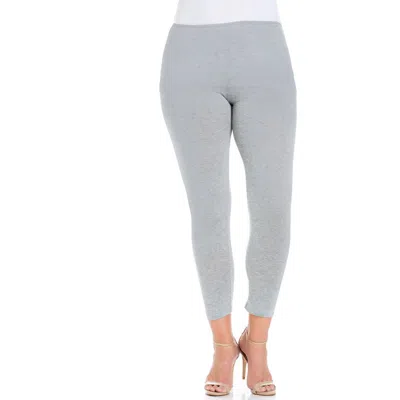 24seven Comfort Apparel Stretch Ankle Length Leggings In Gray