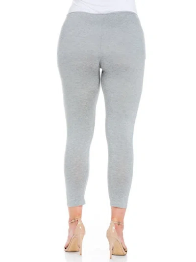 24seven Comfort Apparel Stretch Ankle Length Leggings In Gray