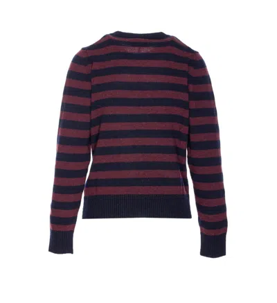 Ganni Multicolor Graphic Wool Mix Poodle Stripe Sweater In Multi