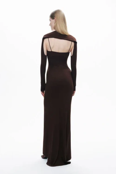 Nocturne Maxi Dress With Glove Accessory In Black