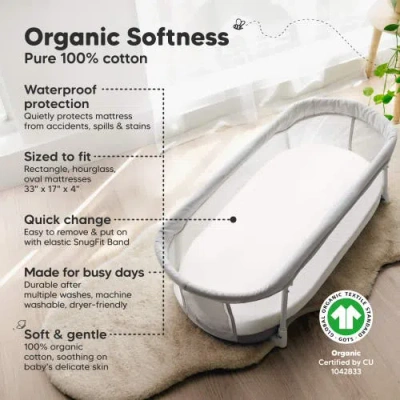 Keababies 2-pack Soothe [protect+] Waterproof Bassinet Sheets In White