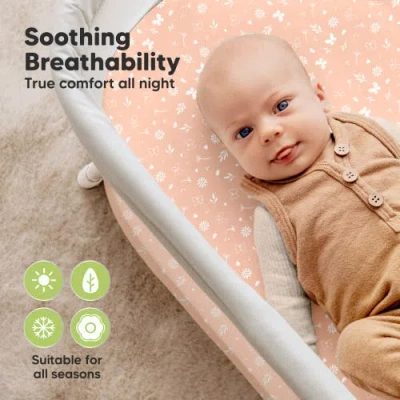 Keababies 2-pack Soothe [protect+] Waterproof Bassinet Sheets In White
