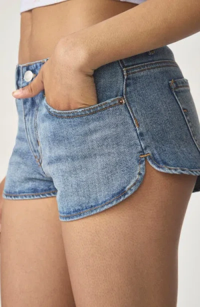 Florence By Mills Cheeky Low Rise Denim Shorts In Blue