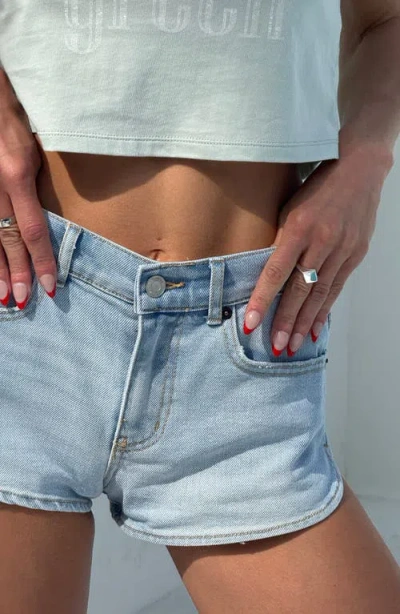 Florence By Mills Cheeky Low Rise Denim Shorts In Blue