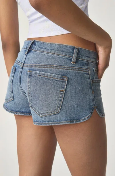 Florence By Mills Cheeky Low Rise Denim Shorts In Blue