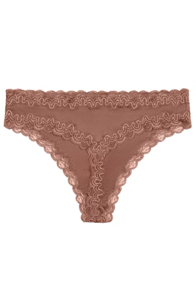 Uwila Warrior Soft Silk Thong Underwear In Brown