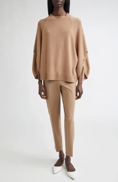 Max Mara Ampex Cape Sleeve Wool & Cashmere Sweater In Brown