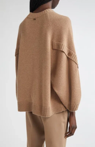 Max Mara Ampex Cape Sleeve Wool & Cashmere Sweater In Brown