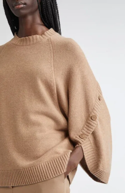 Max Mara Ampex Cape Sleeve Wool & Cashmere Sweater In Brown