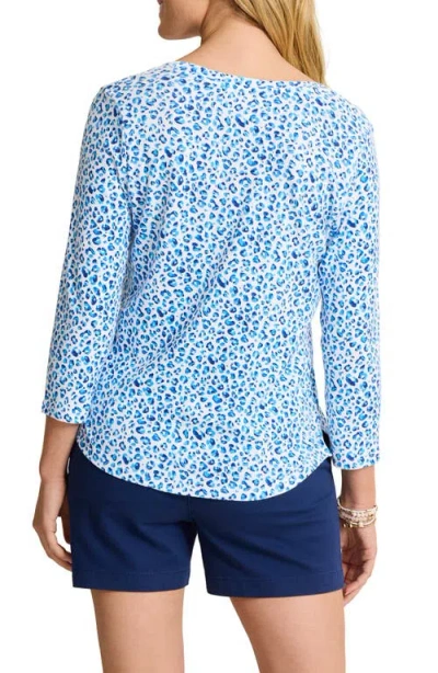 Tommy Bahama Ashley Isles Print Cotton Knit Top In Blue