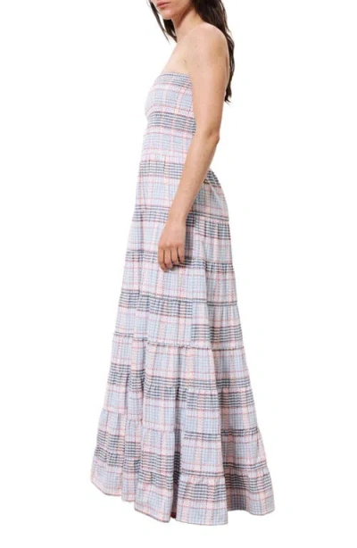 Frnch Dalel Smocked Tiered Strapless Maxi Dress In Multi