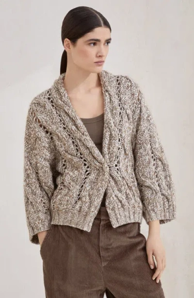 Brunello Cucinelli Long-sleeved Cardigan In Neutral