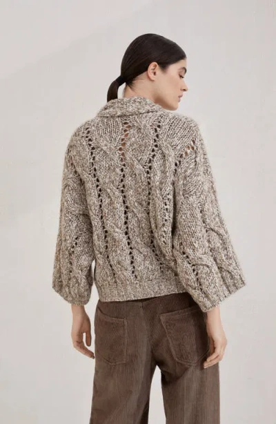 Brunello Cucinelli Long-sleeved Cardigan In Neutral