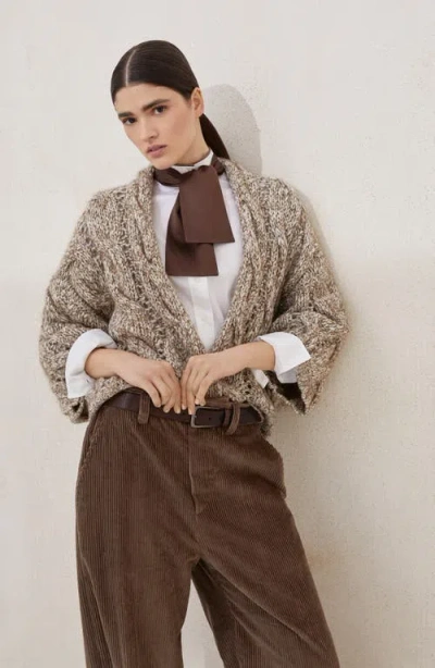 Brunello Cucinelli Long-sleeved Cardigan In Neutral