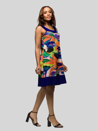24seven Comfort Apparel Maternity Multicolor Scoop Neck Sleeveless Knee Length Dress In Multi