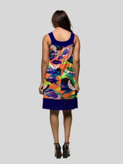 24seven Comfort Apparel Maternity Multicolor Scoop Neck Sleeveless Knee Length Dress In Multi