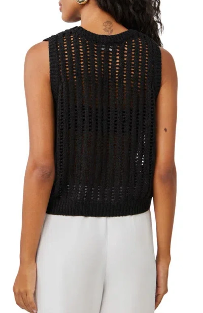 Bella Dahl Open Stitch Sweater Vest In Black