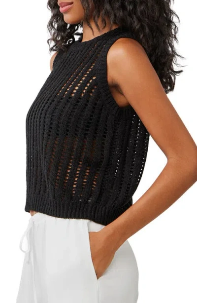 Bella Dahl Open Stitch Sweater Vest In Black