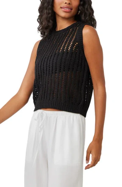 Bella Dahl Open Stitch Sweater Vest In Black