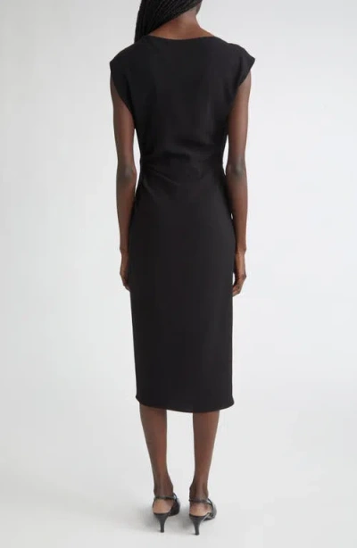 Max Mara Aia Black Lightweight Cady Dress In Black