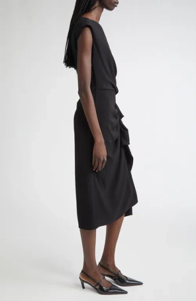 Max Mara Aia Black Lightweight Cady Dress In Black
