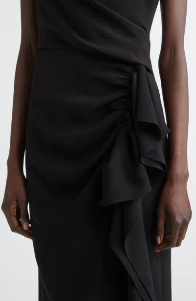 Max Mara Aia Black Lightweight Cady Dress In Black