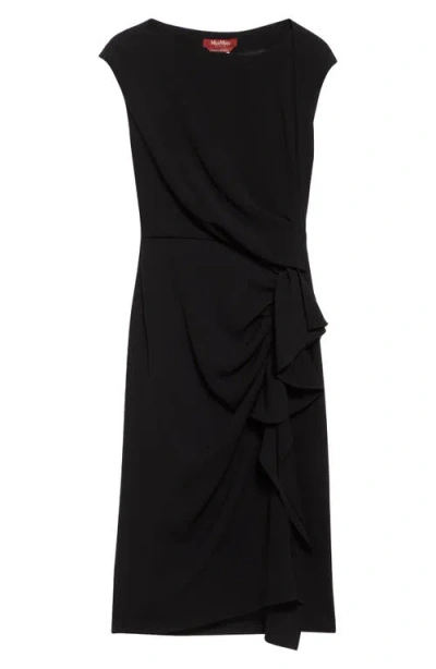 Max Mara Aia Black Lightweight Cady Dress In Black
