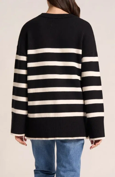 Matty M . Elliot Stripe Sweater In Black