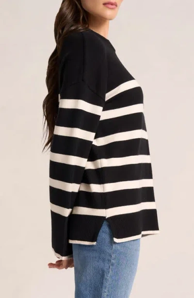 Matty M . Elliot Stripe Sweater In Black